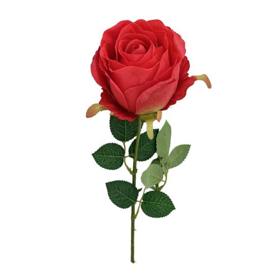 Artificial Rose Flower Silk Roses Bridal Bouquet Long Stem Fake for DIY Wedding красный