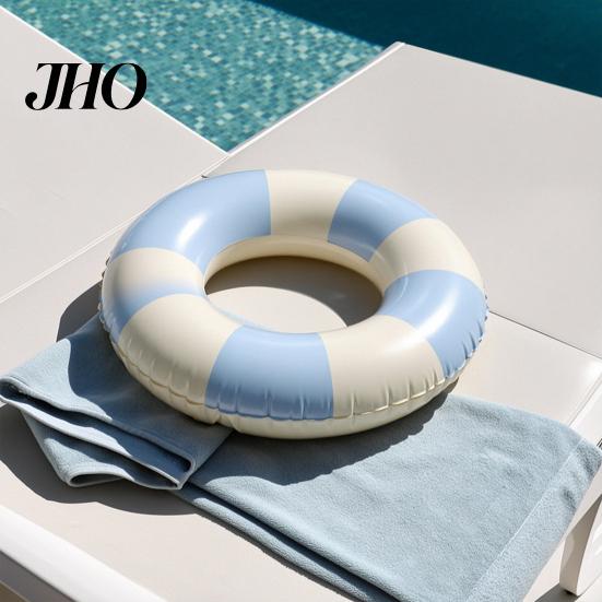 Inflatable Swim Ring Vintage Striped Swimming PVC Thickened Leakproof Men Women Buoyancy Aid Float Tube for Pool Beach Party