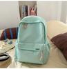 Schoolbag Korean version ins Solid color simple schoolbag Lazy wind backpack Female junior and high school students lightweight large-capacity 