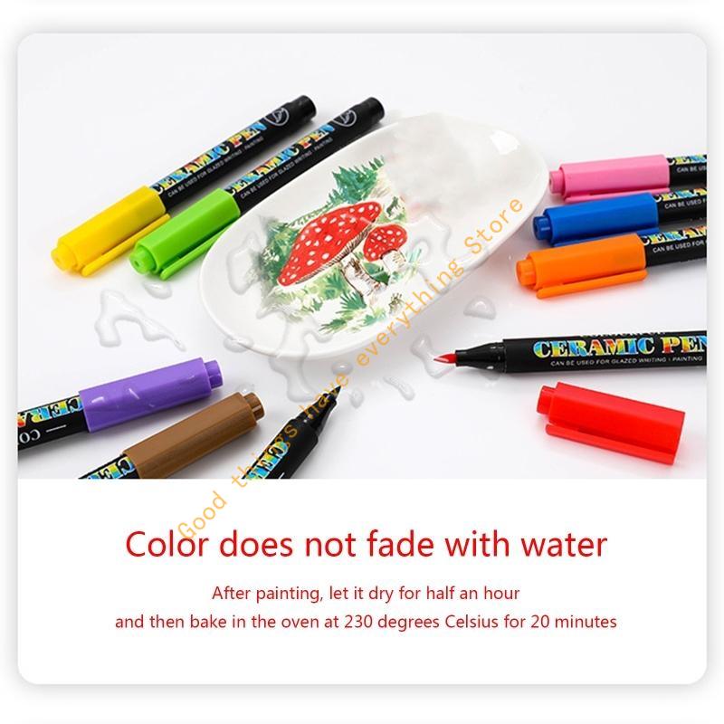12/24 Color High Temperature Oven Baked Ceramic Marker Pen Set Acrylic Paint Pen 55KF