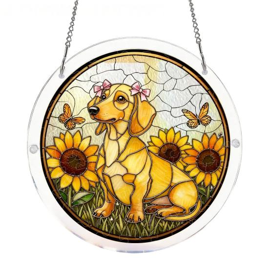 83 Pcs Acrylic Suncatcher Jigsaw Puzzles Stained Glass Style Window Hanging Decor DIY Sun Catcher Kit for Home Garden Decor