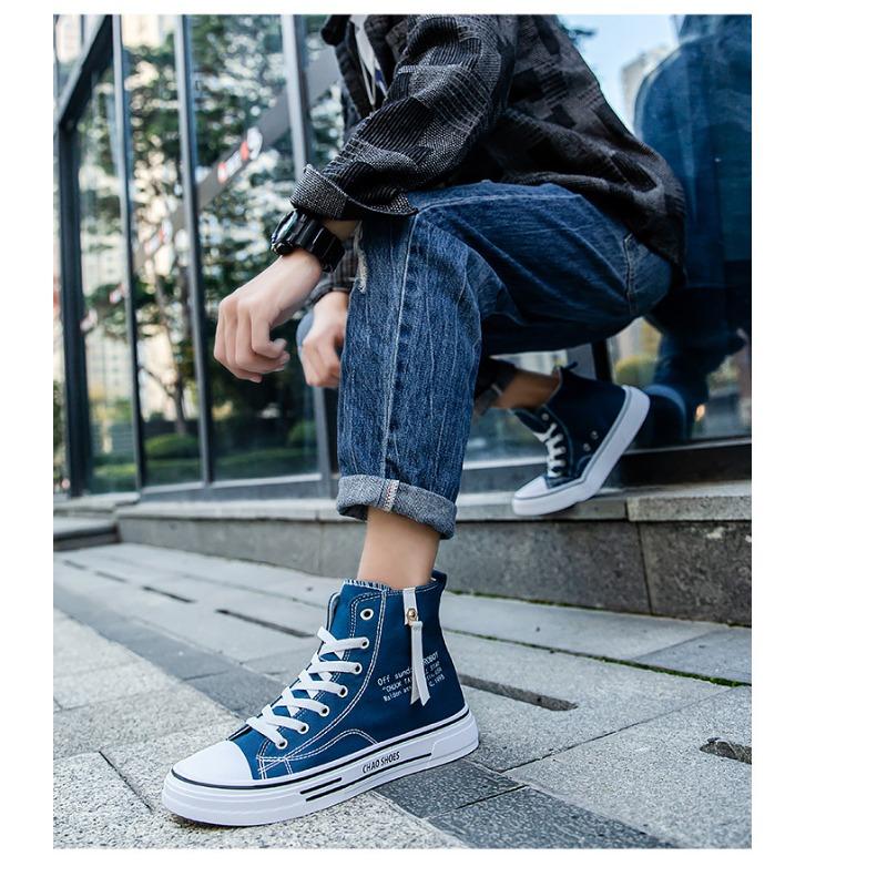 Trending high-top lerretssko Herre Uformell Kul mote Street Style Sko Hip Hop sneakers for tenåringer
