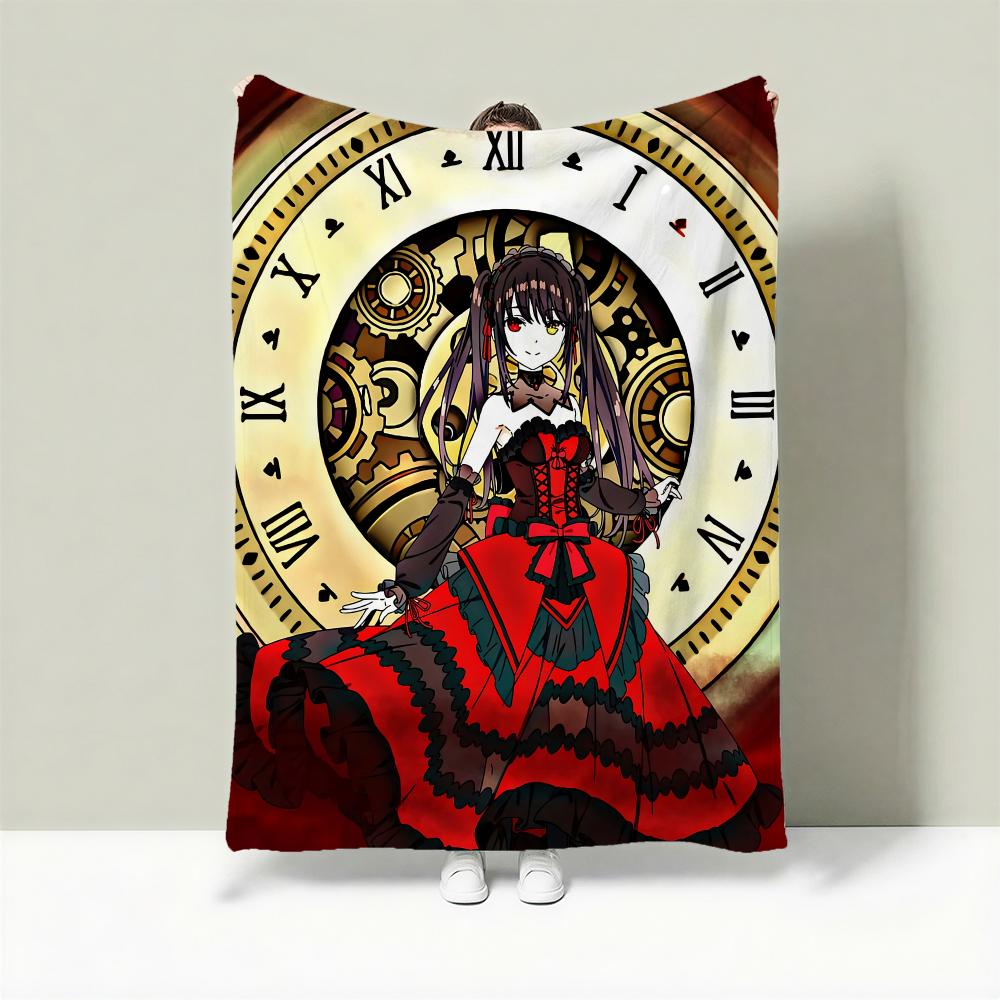 Anime D-Date A Live Throw Lightweight 240g Flannel Blanket Soft Skin-friendly for Summer Cooling