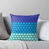 Hexagon Pattern Blue Gradient Throw Cushions & Pillows Without Core