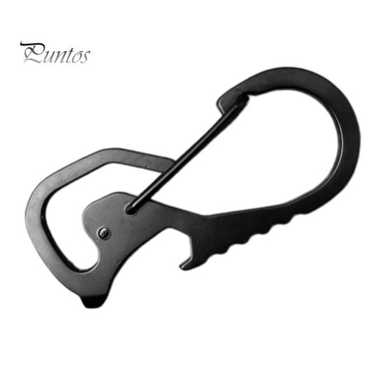 Utility Hanging Clip 2Pcs Multi-Function Carabiner with Bottle Opener, Screwdriver, Heavy Duty Stainless Men Keychain Steel Carabiner, EDC Tool