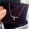 Dongdaemun Shiny Diamond Flower Necklace for Women - Simple, Sweet, and Fresh Korean Clavicle Chain Design