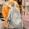 School bag with fresh stripes and backpack for women, 1011 new trendy minimalist casual lightweight large capacity student school bag