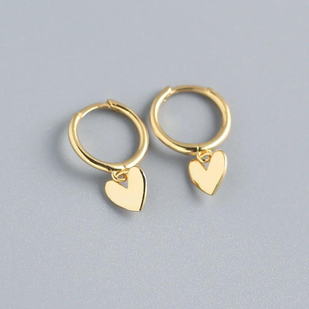 Fashion Simple Design Silver Color Hollow Heart Hoop Earrings for Women Cute Stainless Steel Gold Color Earrings Jewelry Gifts
