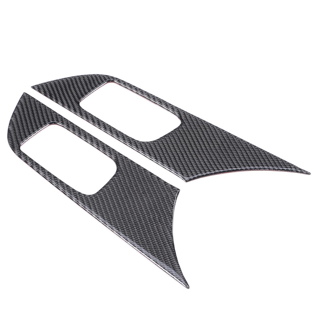 2pcs Carbon Fiber Inner Door Handle Panel Trim Interior Fit for Mitsubishi Lancer 2008‑2016