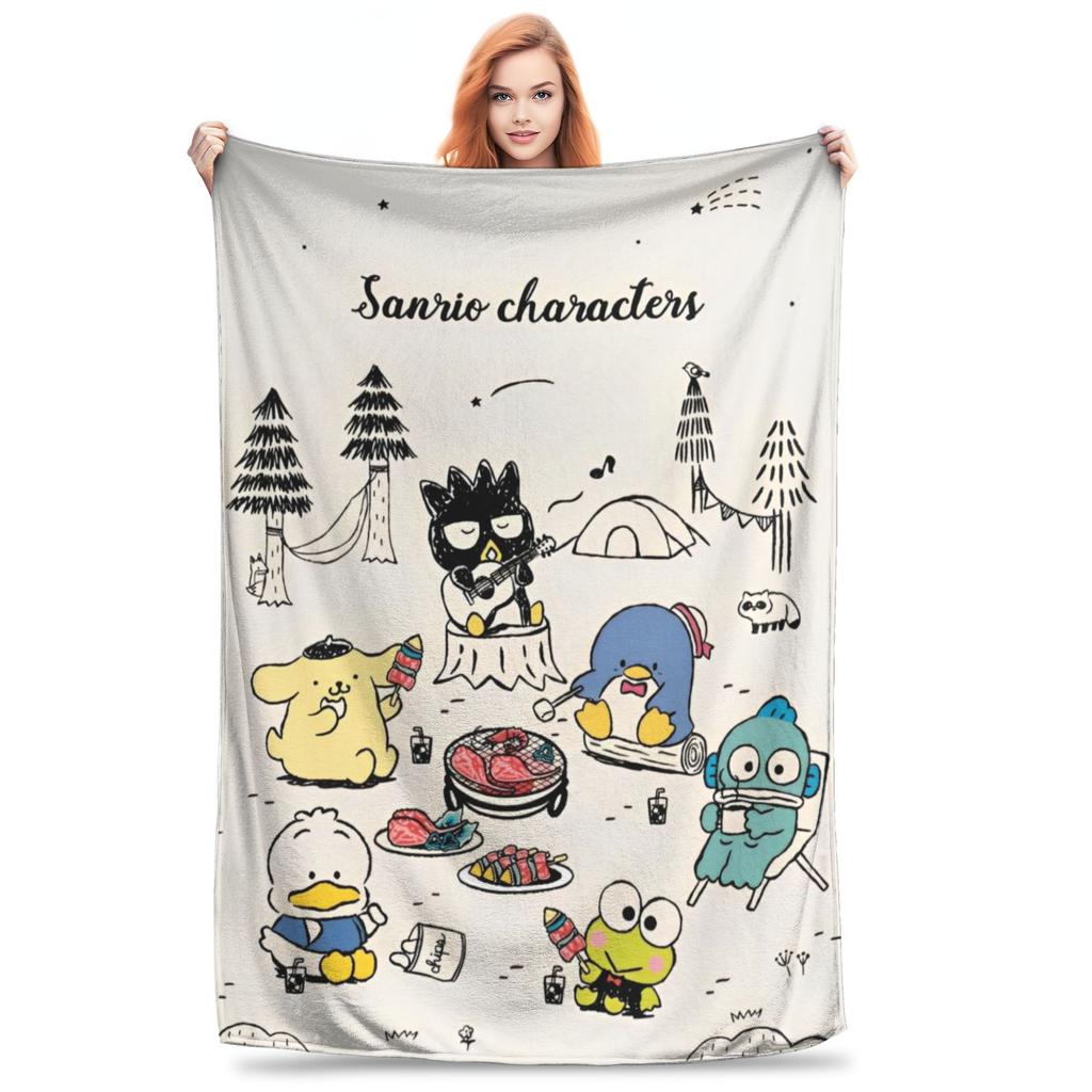 Super Soft Pompompurin Throw Blanket Premium Fleece Flannel Lightweight Bed Blanket Cozy Warm Bedspread All Season Use