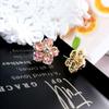Rose Flower Zircon Earcuffs With Silver Needle For Fashionable Jewelry Enthusiasts