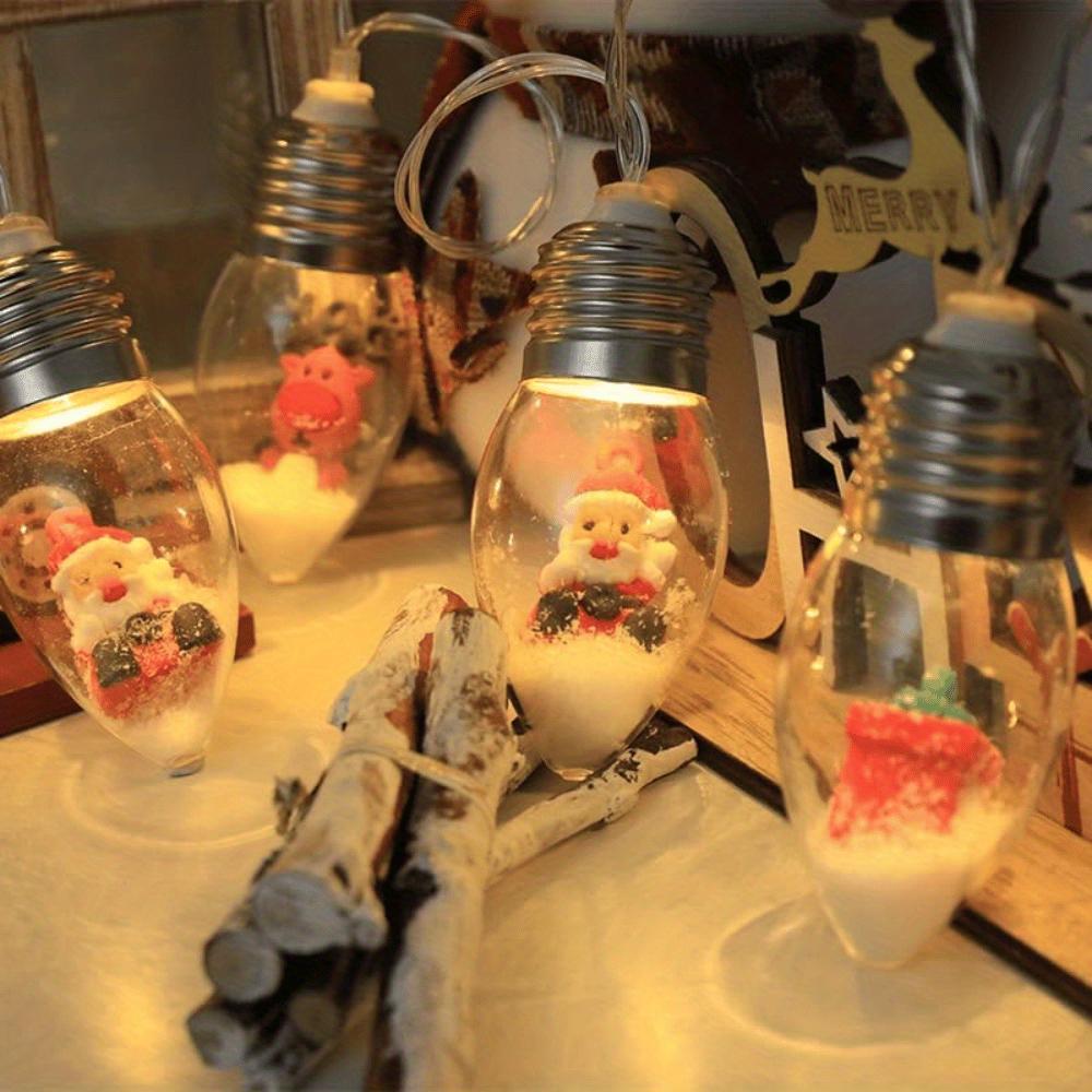 Julelys, Jule Snøkulelys med Klare Pærer, Lyslenke Varmhvite Lyslenke Innendørs, Soveromsfest Vintage Juledekor