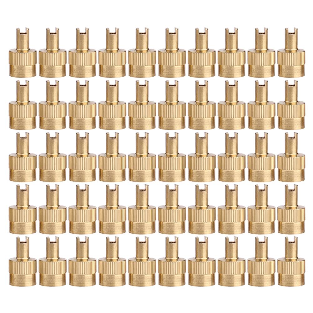 50Pcs Tire Valve Stem Caps Copper Tire Valve Air Dust Cover Stem Caps Universal Slotted Slot Valve Stem Caps for Car Motorcycle