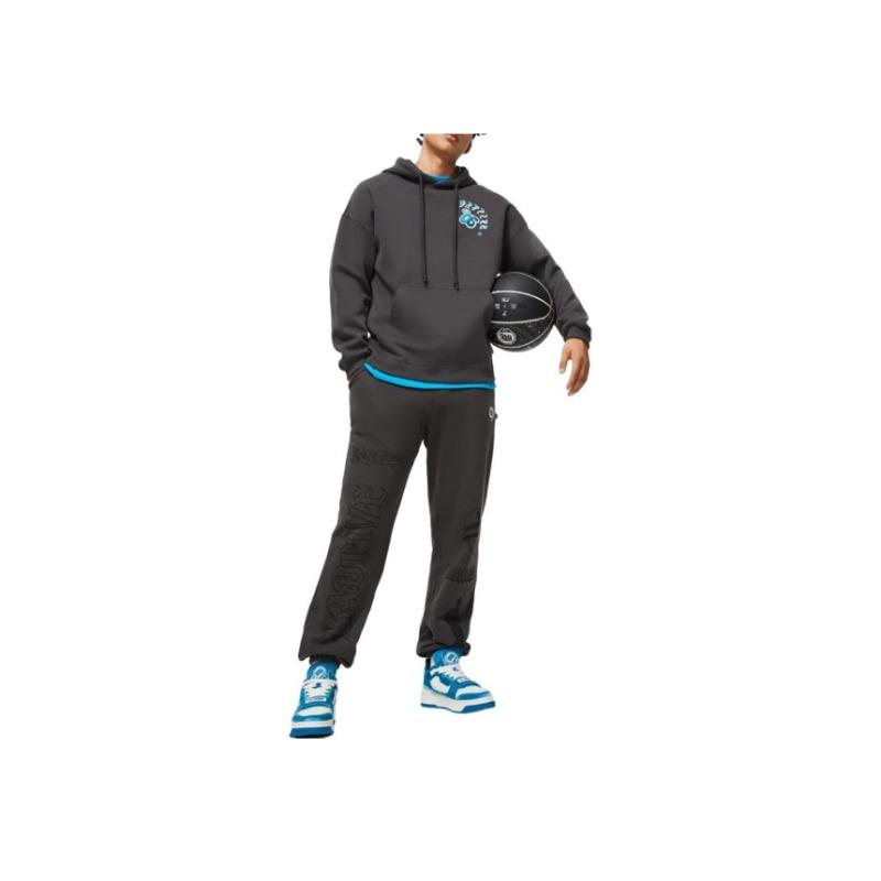 Li Ning Basketball Series Pullover Hoodie Long Sleeve Sweatshirt Men Hoodies Dark-Gray AWDU085-7