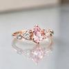 European and American New Fashion Flower Shape Pink Zircon Inlaid Personality Fresh and Versatile Women's Ring