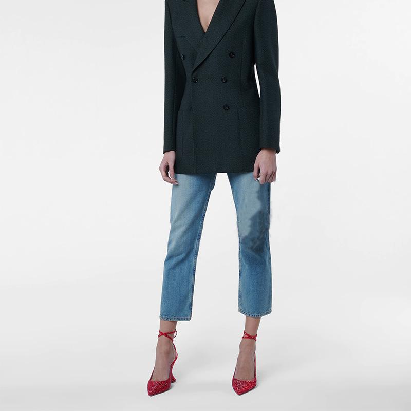 

Летние туфли на высоком каблуке с блестками, сексуальные босоножки на шпильках со стразами и ремешком, женские, больших размеров