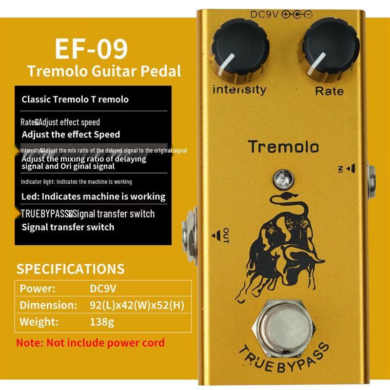 Профессиональная мини-электрогитарная педаль эффектов: Перегруз, Реверберация, Хорус