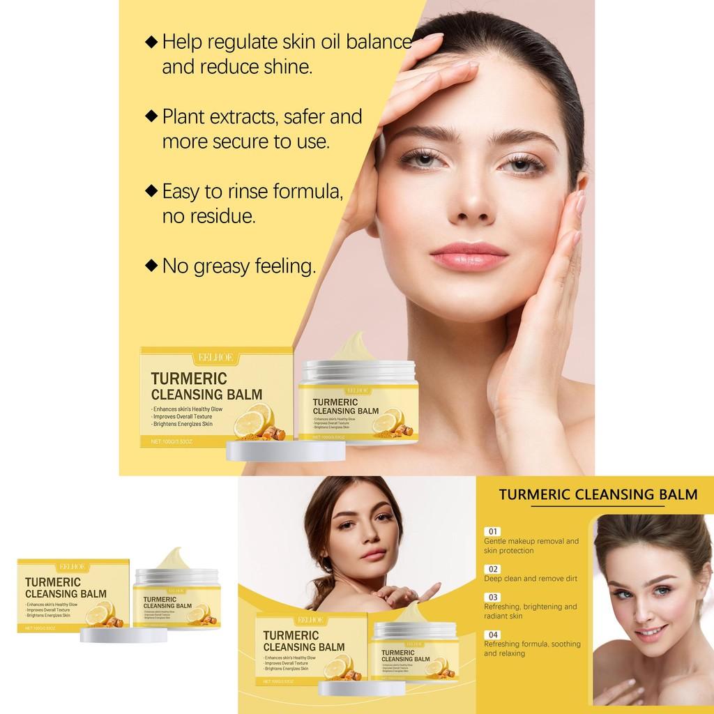 Eelhoe Ginger Lemon Cleansing Balm Gentle Refreshing Makeup Remover For Face And Eyes 100g