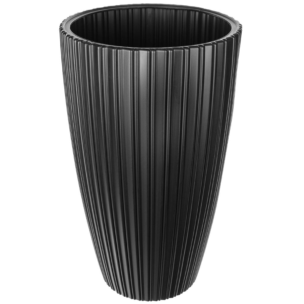 KADAX Blumentopf Pflanztopf Für Blumen 30cm Übertopf Mit Einsatz Blumenständer Kunststoff Schwarz