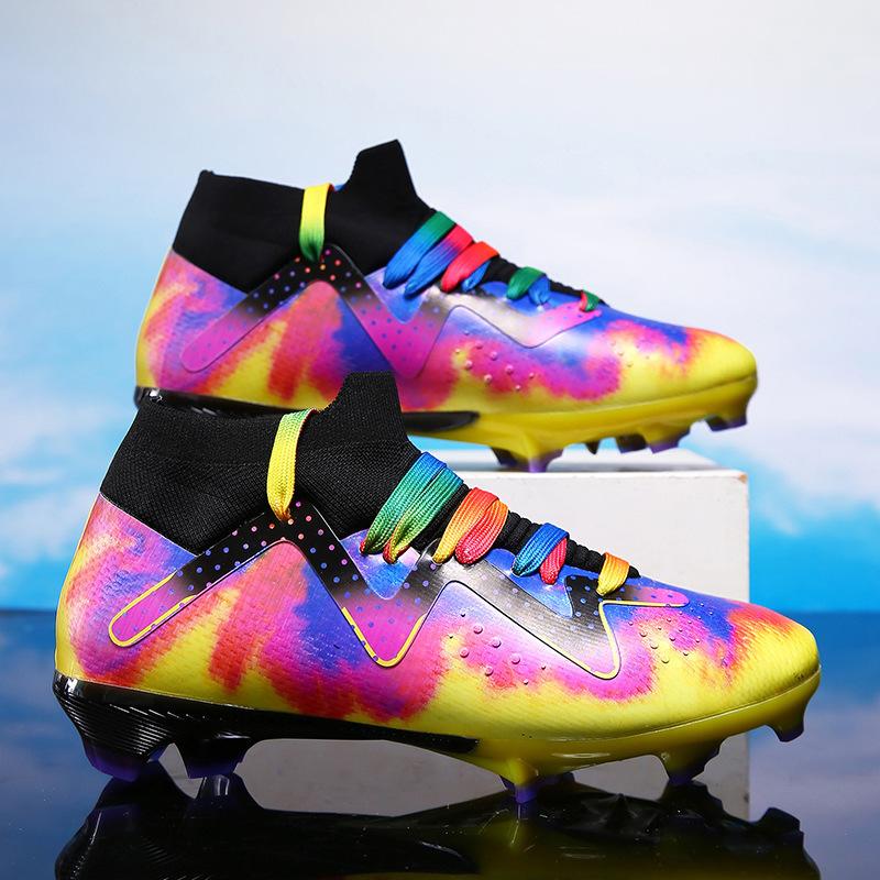 20252025 Seamless fly-woven football shoes men's high-top AG long nails broken nails adult professional training shoes