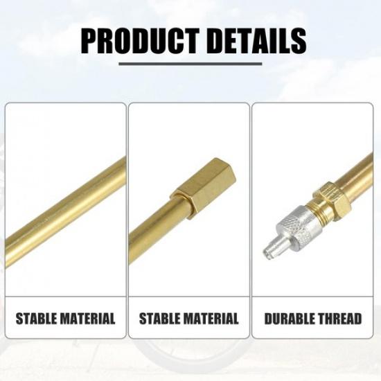 4pcs 200mm Brass Wheel Tire Valve Extender Stem Extension Inflation Stright Pole