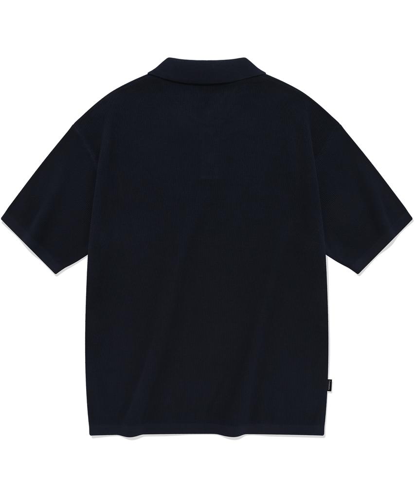 COVERNAT C Logo Collar Half Knit Navy