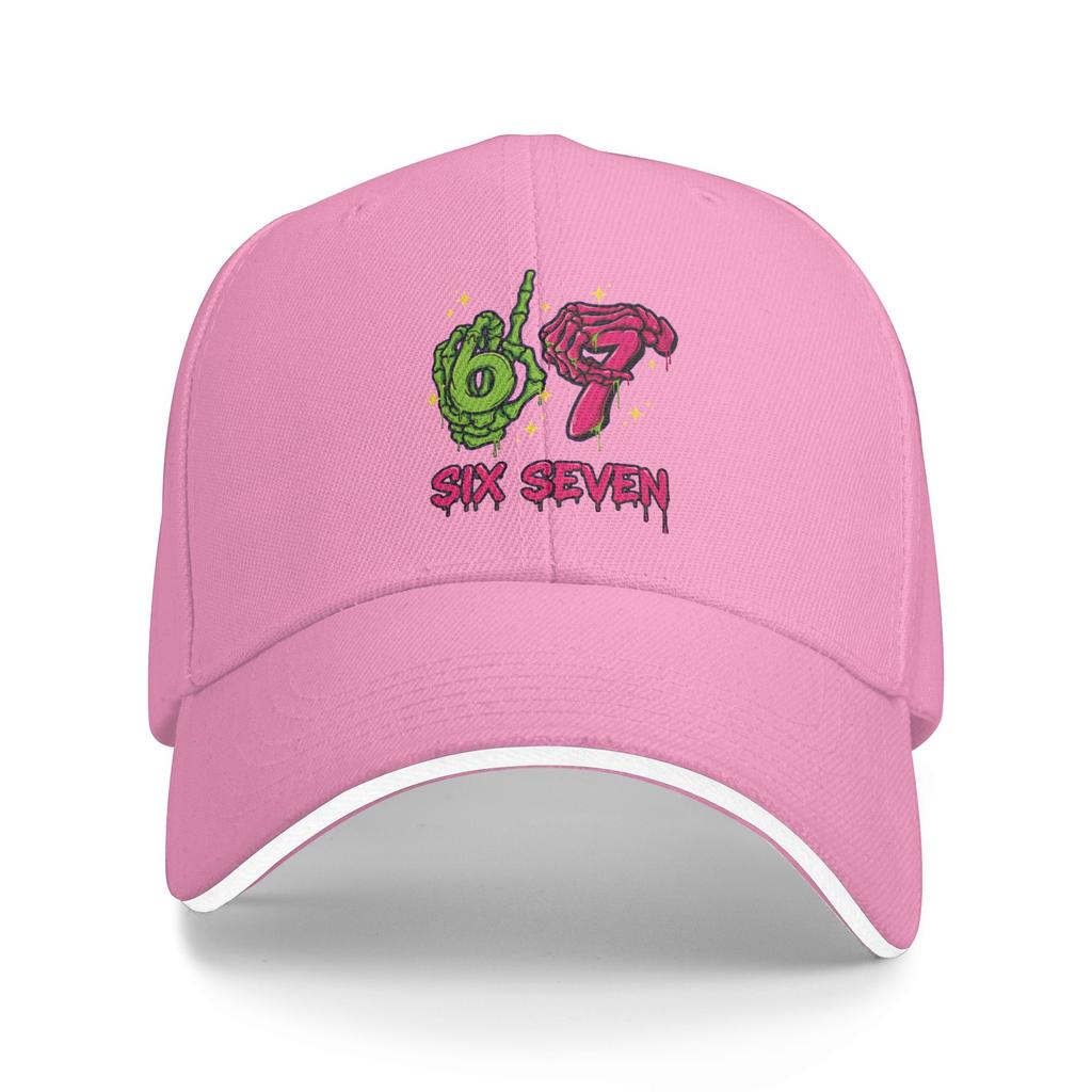 67 Halloween Neon Six Seven Baseball Cap y2k Retro Couple Women Trucker Hat Sun Print Running Hippie Baseball Caps Birthday Gift