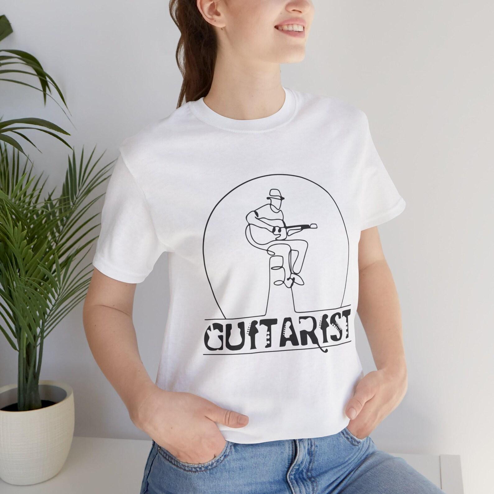 Guitarist Line Art T-Shirt: Unisex Jersey Tee 3XL