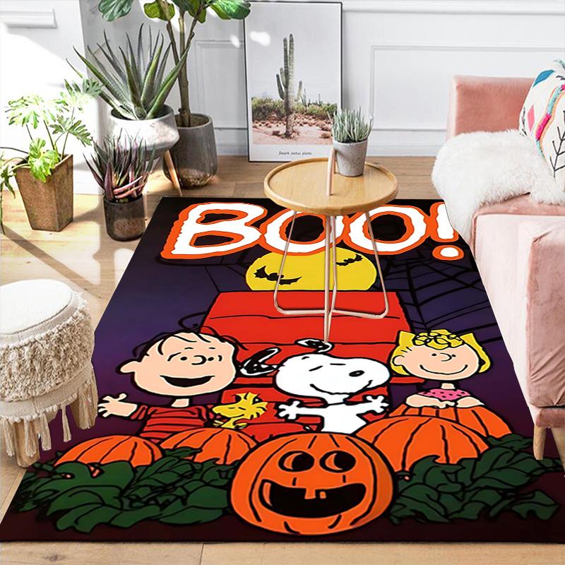 1Pc Snoopy'S Halloween Adventure Rug Office Carpet Indoor Outdoor Doormat Nonslip Soft And Comfortable Living Room Christmas Halloween Gift D91897