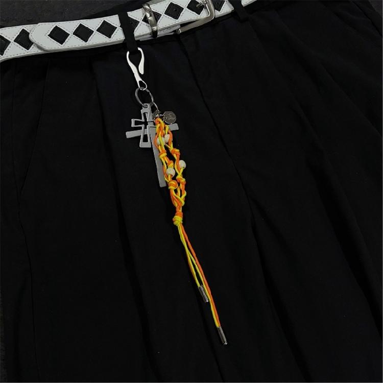 Multifunction Braided Rope Crosses Pendant for Keychain Bag Decoration Unisex Fashion Accessory Gift
