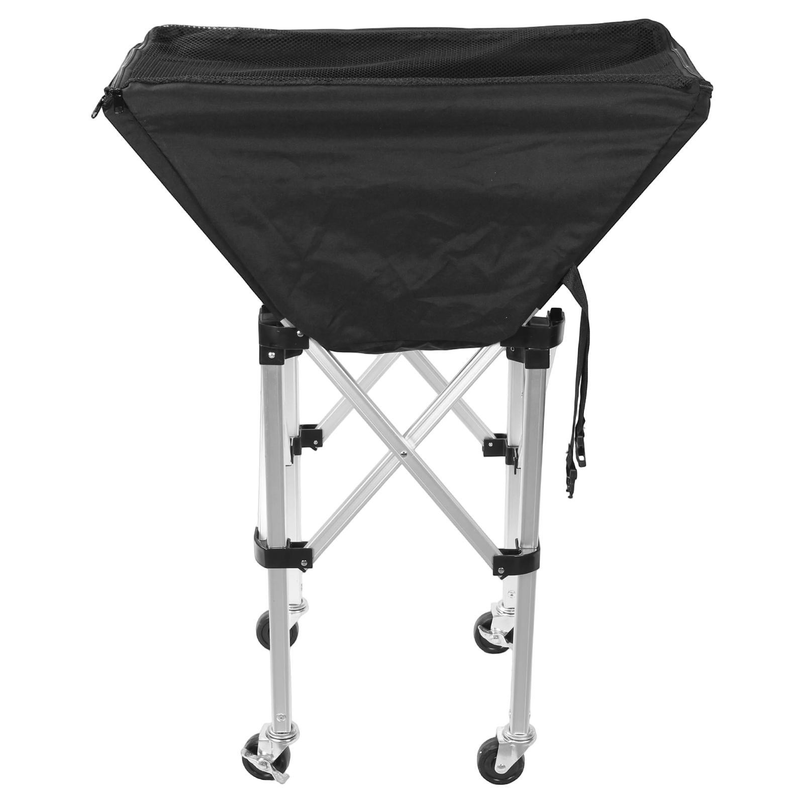 

Collapsible Hammock Ball Cart with Wheels Basketball Cart Large Capacity for Easy Storage and Transport серебряный