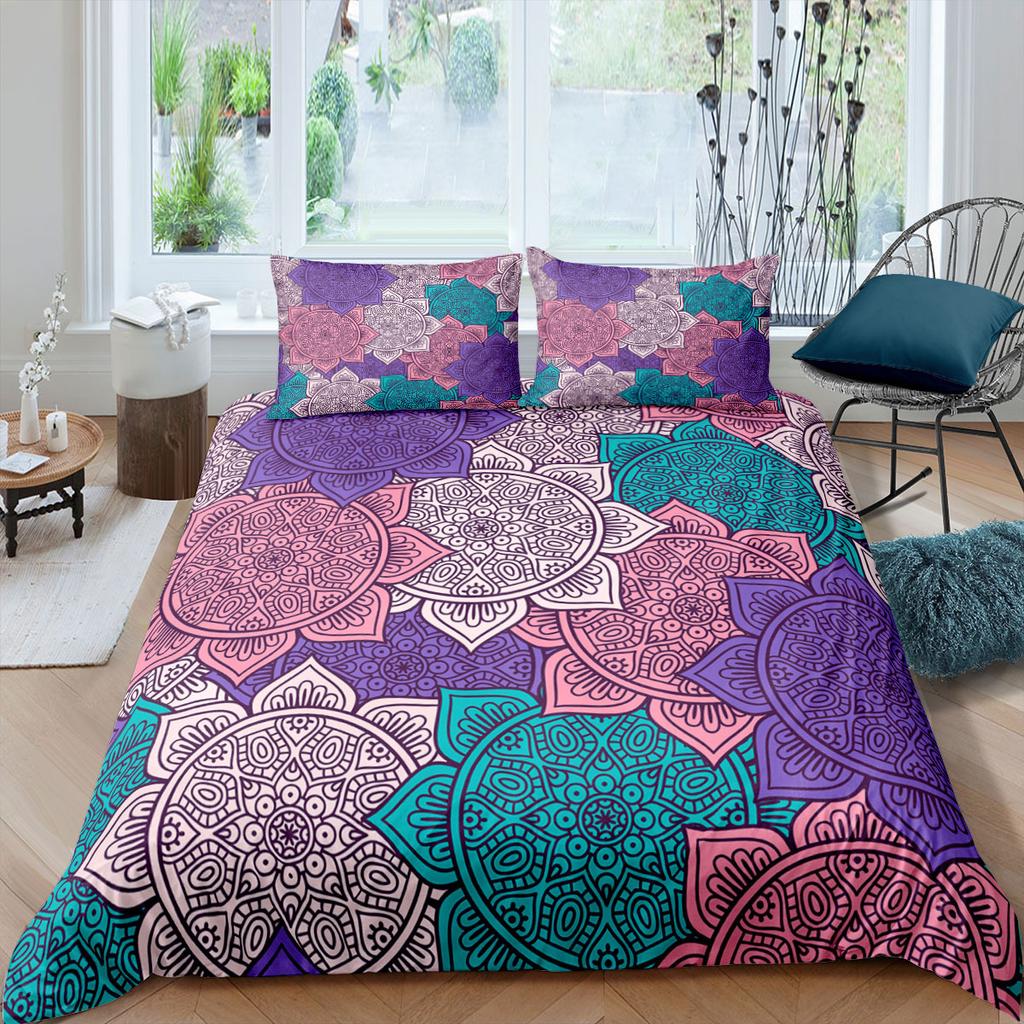 3D Exotic Collection Bedding Set with Paisley Pattern Quilt Cover and Pillow Case 2/3 Pieces AU240 * 270 Extra Large Size Soft Home Decoration
