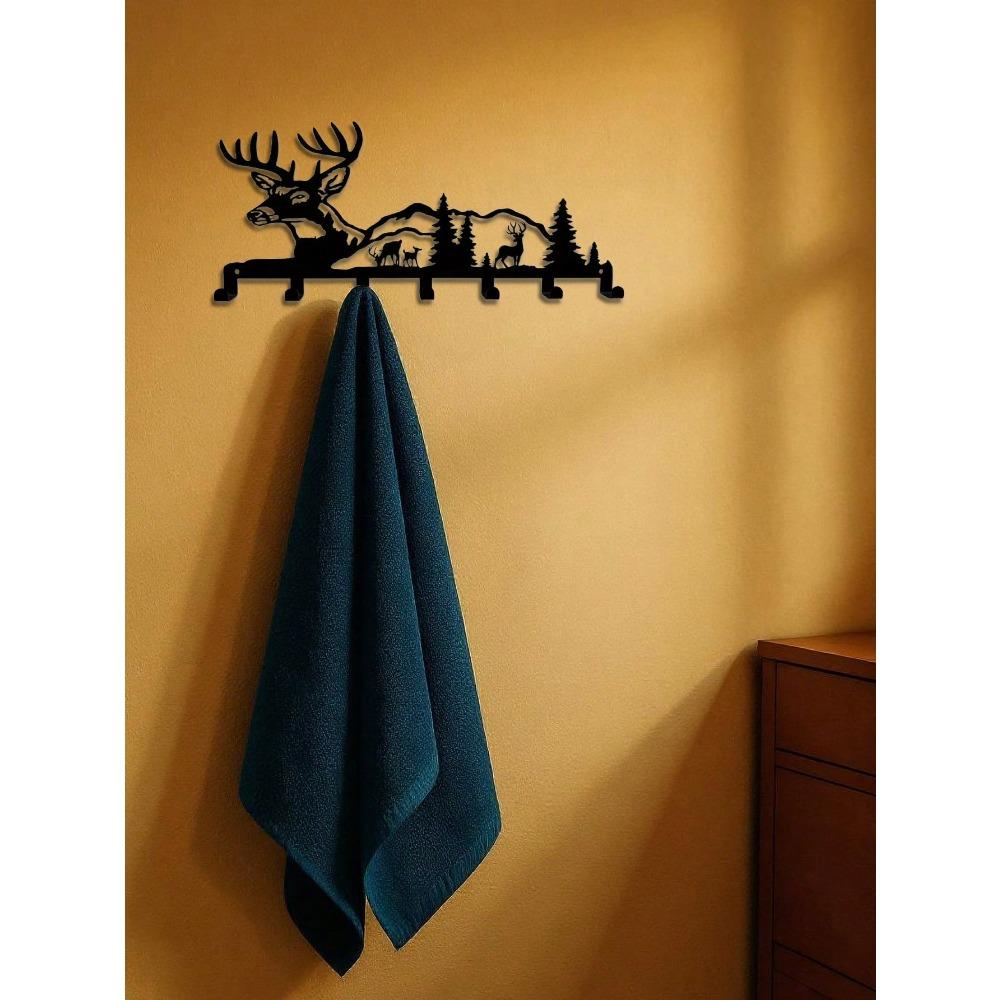 Vintage Deer Key Holder Rustic Woodland Wall Organizer Hook Home Decor Gift