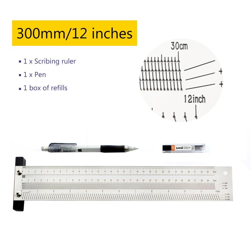 Portable for T Type Scribing Ruler Stainless Steel High Precision Metric Hole Ruler Precision Marking T-Rule Carpenter T