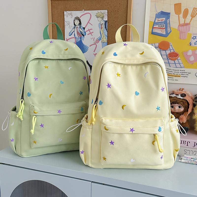 Large Capacity Student Schoolbag Women's Embroidered Computer Backpack Lightweight Backpack