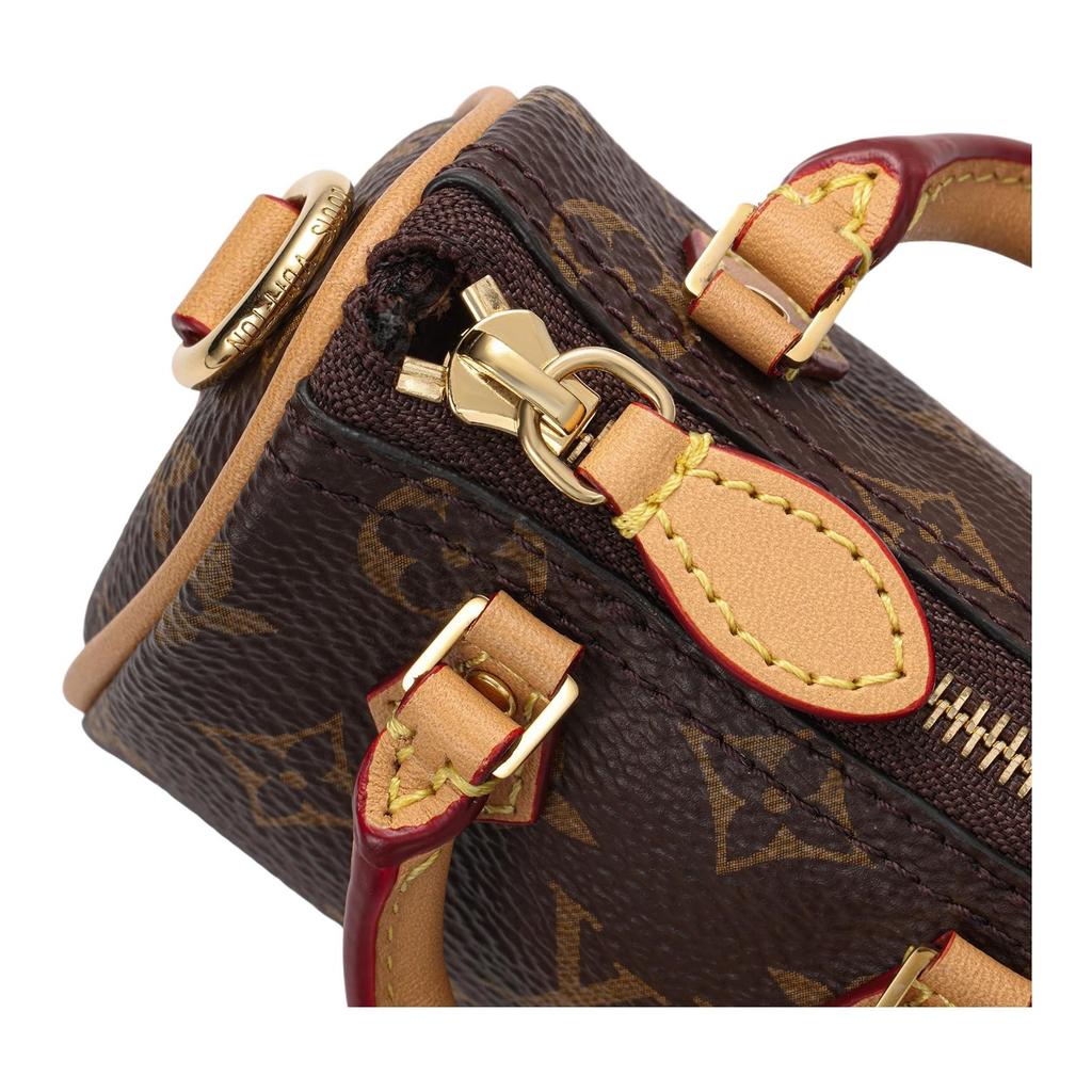 Louis Vuitton Speedy Coated Canvas With Leather Pillow Bag Portable Coin Purse Extra Mini Women's Brown M00544