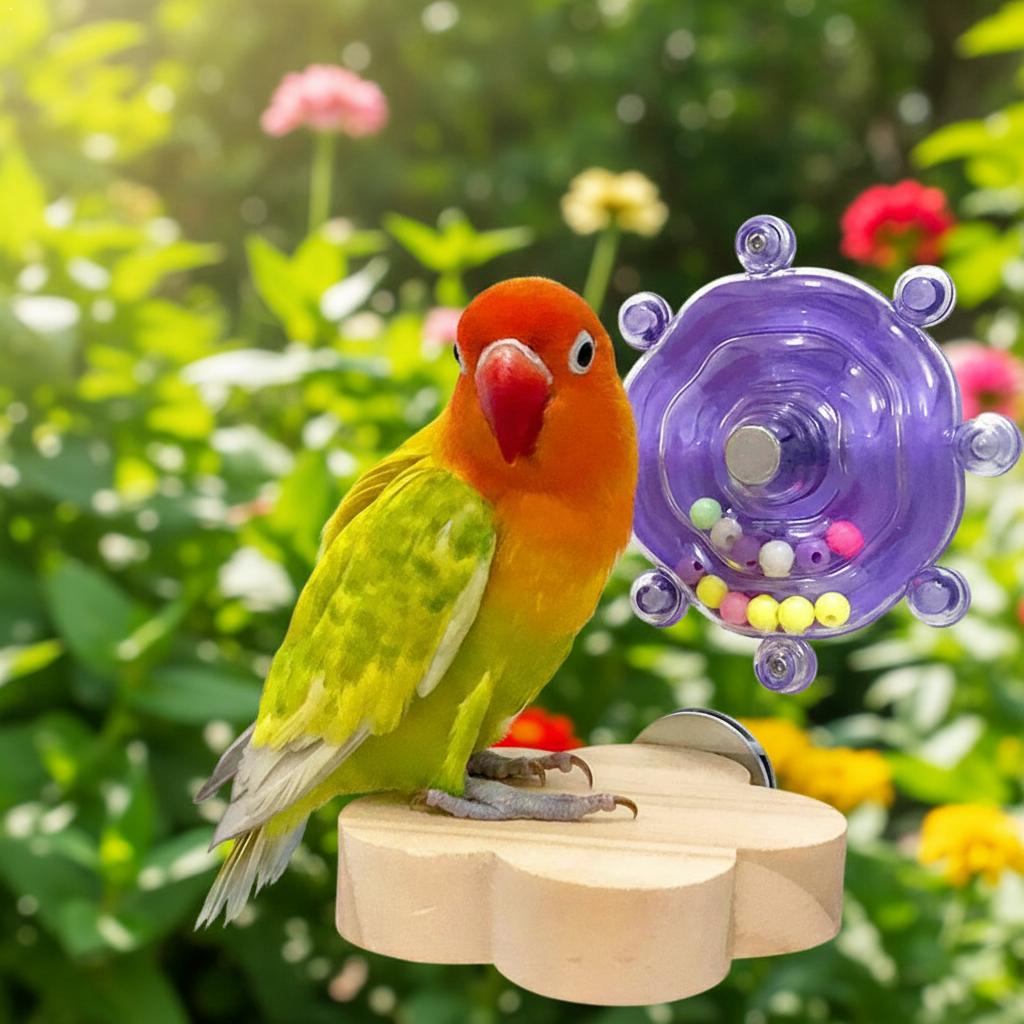 Parrot Decompression Toys Bird Cage Toy For Parrots Rotating Treat Dispenser For Mental Stimulation Entertainment Pet Supplies