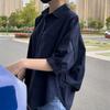 Women'S Loose  Irregular Casual Solid Color Long Sleeve Thin Shirt