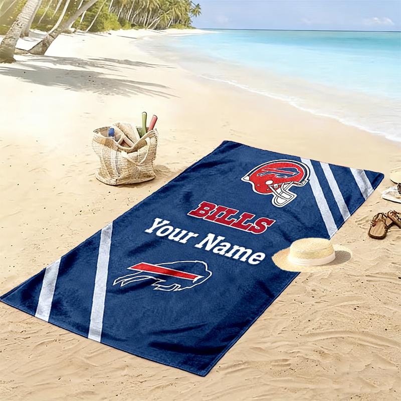 Custom NameFootball Team Logo. Beach Towel Soft Microfiber Summer Towel Quick Dry Absorbent Towel for Beach Swimming Pool Travel