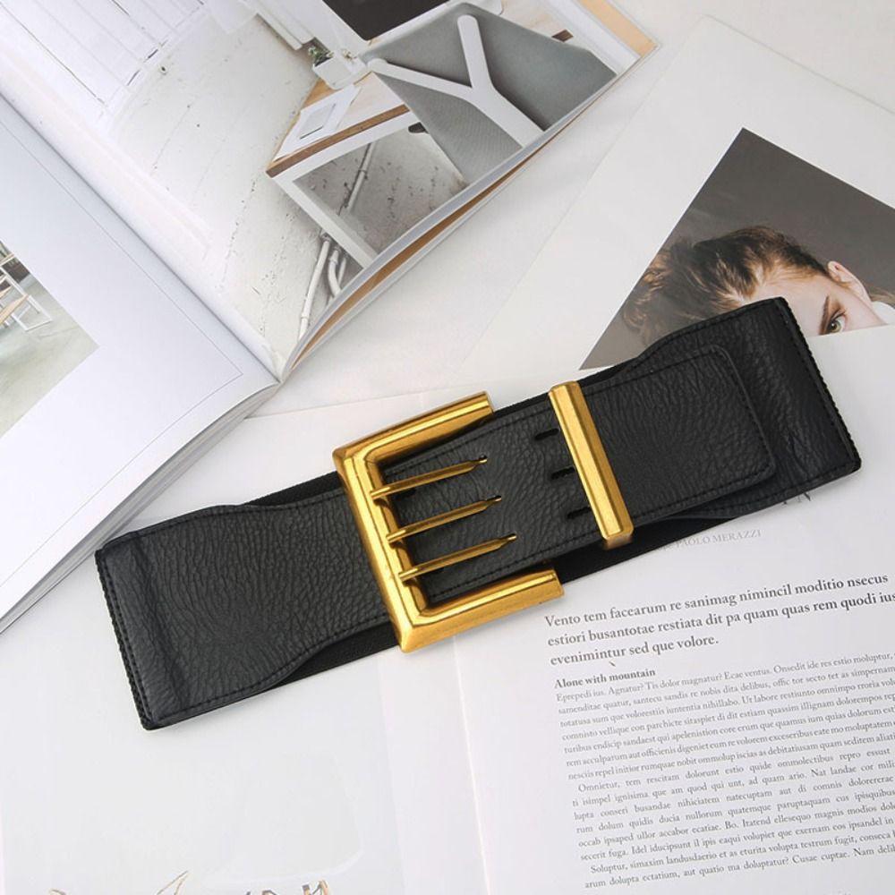 Elastic Corset Belt Solid Color Wide Waist Corset Gothic Elastic Cummerbunds  Ladies