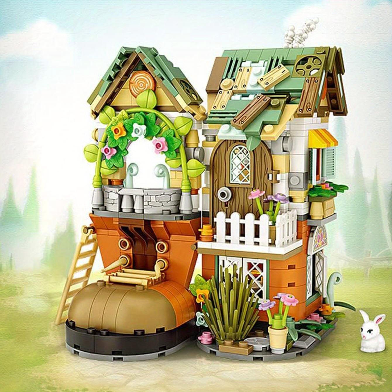 

World Architecture Dwarf Hut Shoe House Ladder Garden Mini Blocks Bricks Building Toy For Adult Christmas Gift Home Decor