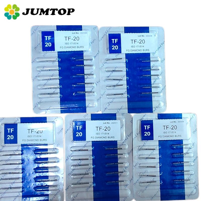 50pcs Dental High Speed Burs High Speed Handpiece Turbine Diamond Burs Diamond Polishing Tooth Preparation Dentist Material
