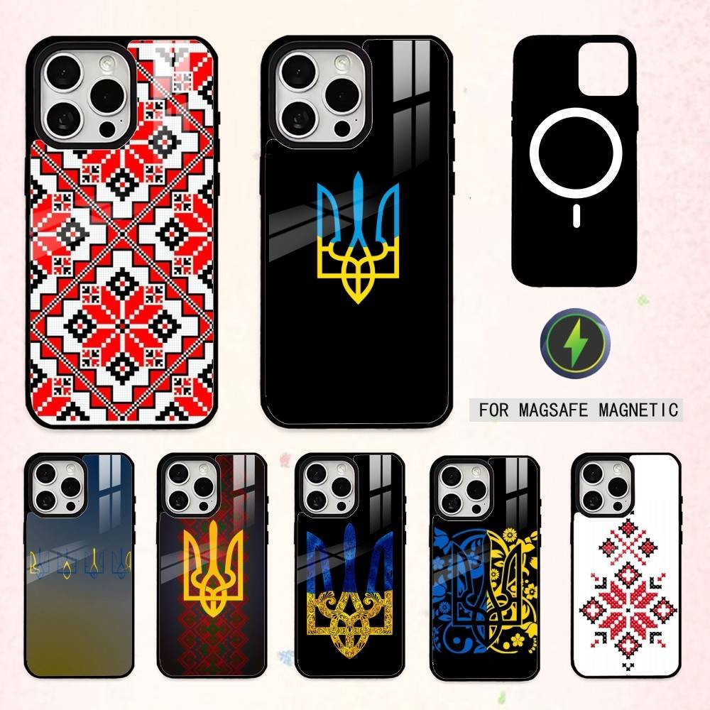 Ukraine Ornament Pattern Phone Case For iPhone17,16,15,14,13,12,11 Plus,Pro Max Magnetic For Magsafe Wireless Charging