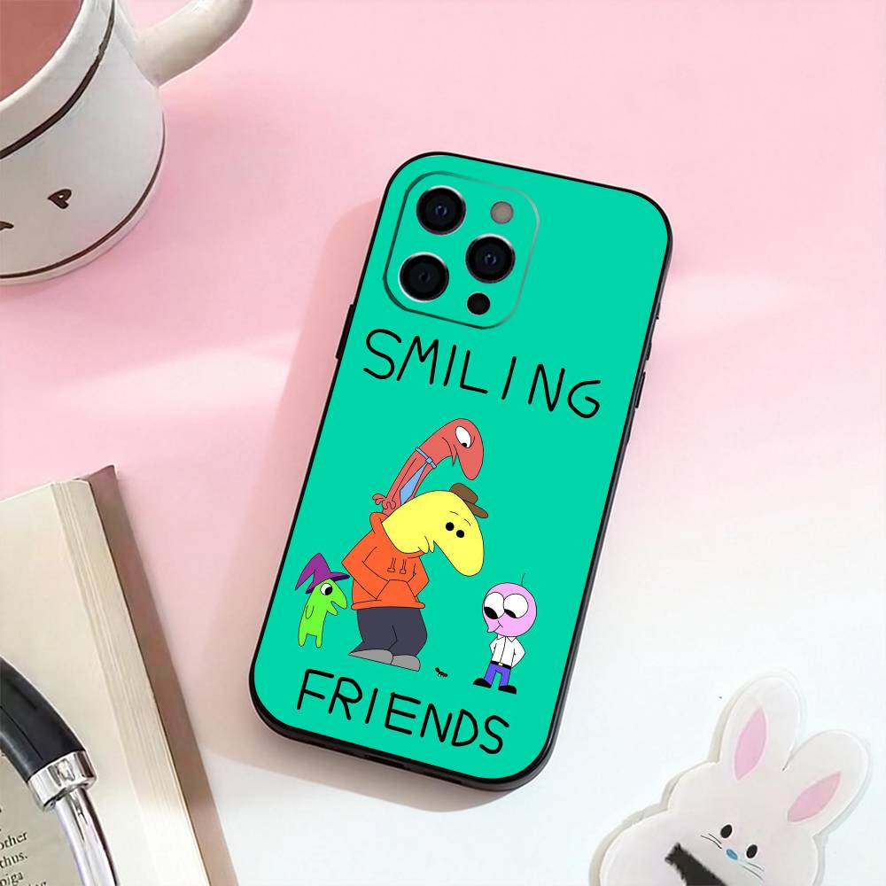 

Cartoon S-Smiling friends Phone Case For iPhone 17,16,15,14,13,12,11 Plus,Pro,Max,XS Silicone Soft Cover iPhone13
