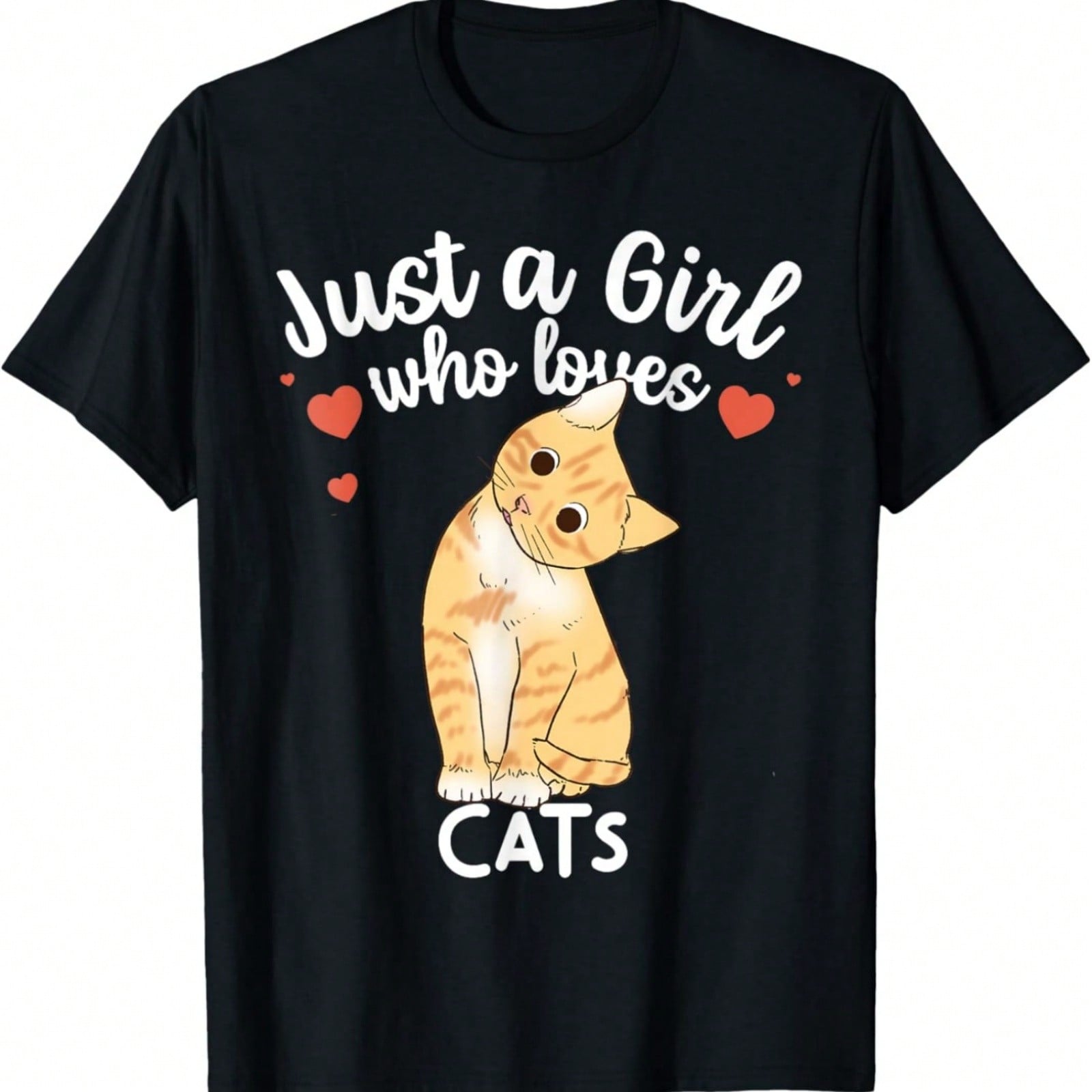 Just A Girl Who Loves Cats Funny Orange Ginger Cat Lover T-Shirt S разноцветный