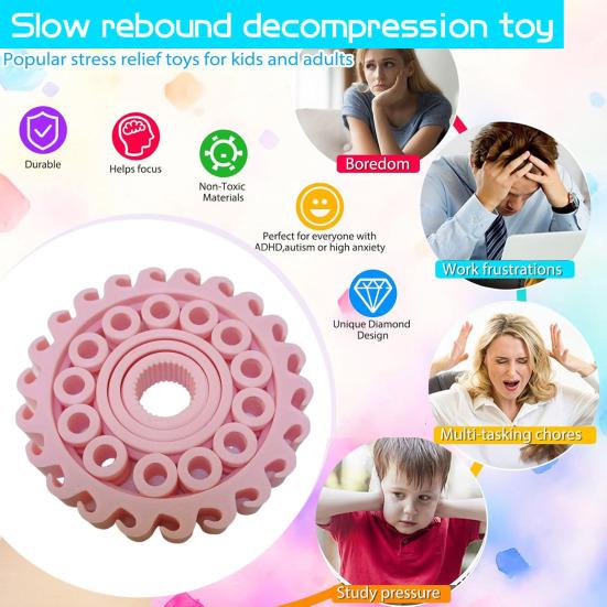 

Wave Fidget Spinner Toy Stress Anxiety Relief Kids Teens Adults 3D Printed Fingertip Gyroscope Portable Travel Sensory Spinning Toy синій