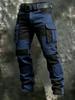 Reine Baumwolle Europäische und Amerikanische Herren Farbblock Taktische Mehrzwecktaschen Outdoor Arbeitskleidung Hose S-XL