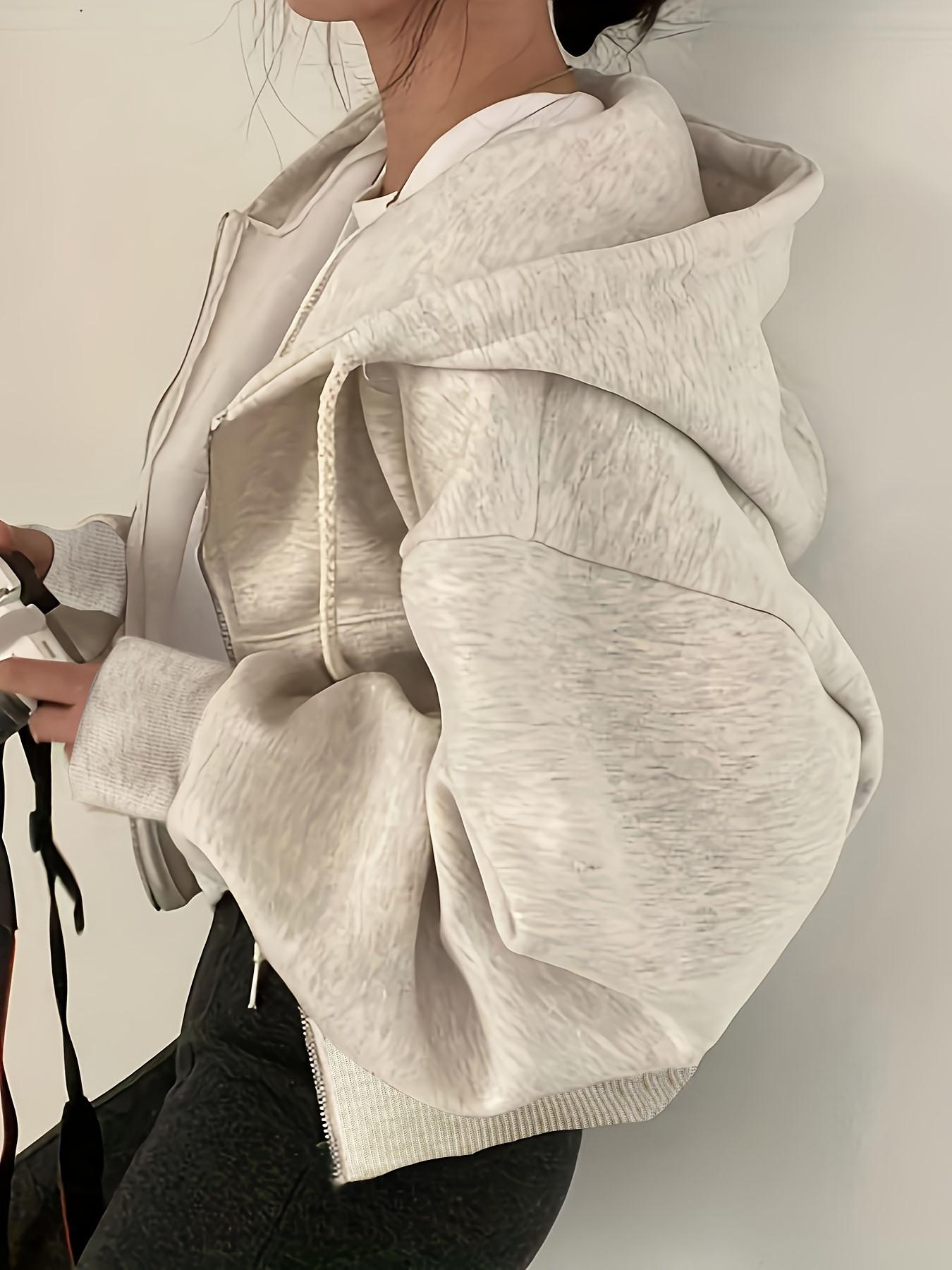 Весна Осень Новинка Универсальный укороченный облегающий гладкий силуэт на молнии с капюшоном Женская толстовка с капюшоном XXL