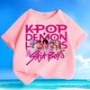 Boys and Girls' Fashionable Demon-hunting Girl Group SAJABOYS Boys' Group Shirt, Summer Children's Loose Pure Cotton T-shirt