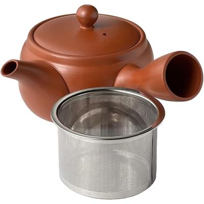 Tokoname Red Clay Teapot 430ml with Stainless Steel Tea Strainer
